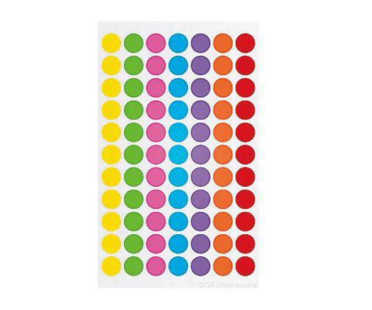 GA International クライオドット Φ11mmタイプ アソート(7色) 77ドット×6シート入 LT-11x7A 1袋(ご注文単位1袋)【直送品】