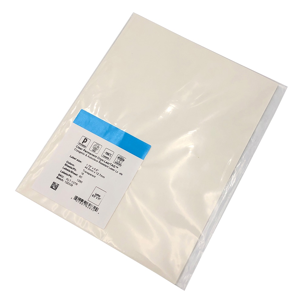 GA International 透明低温オートクレーブラベル(レーザープリンタータイプ) 80ラベル×16シート入 DFLT-13TR 1袋(ご注文単位1袋)【直送品】