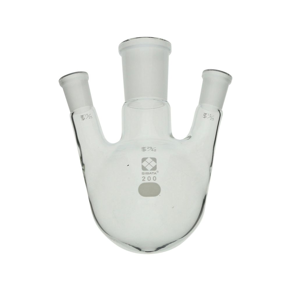 柴田科学 共通摺合三口丸底フラスコ 200mL 005360-15200 1個(ご注文単位1個)【直送品】