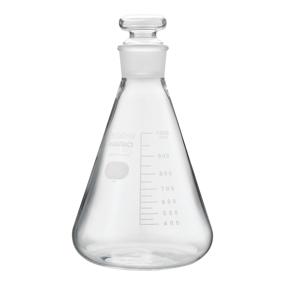 HARIO 共栓三角フラスコ 1,000mL(TS38) TSF-1L-SCI 1個(ご注文単位1個)【直送品】