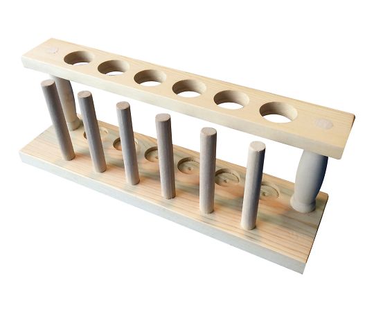 アズワン 木製試験管立て 6本用 1個(ご注文単位1個)【直送品】