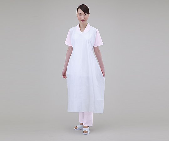 ナビス(アズワン) プロシェア・超エコPEエプロン(袖なし) 50枚入 ホワイト 1箱(ご注文単位1箱)【直送品】