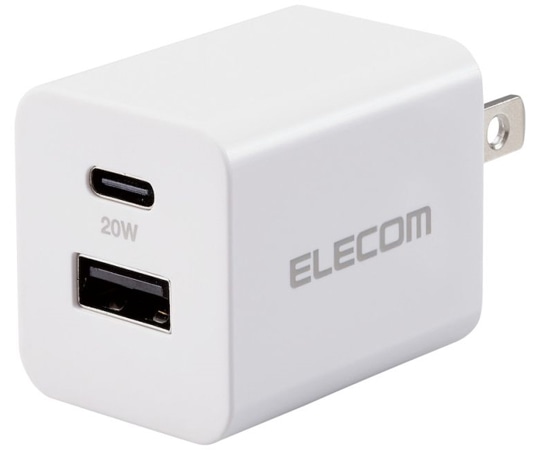 エレコム AC充電器 スマホ・タブレット用 USB PD対応 Type-C(USB C)メス1×20W Aメス2×合計12W おまかせ充電 コンパクト ホワイト EC-AC22WH 1個(ご注文単位1個)【直送品】