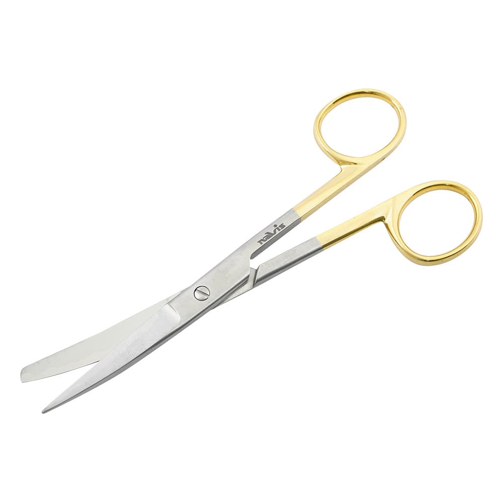 ナビス（アズワン） TC外科剪刀 (超鋼チップ付) 片尖・反 145mm　05-049-145 1本（ご注文単位1本）【直送品】