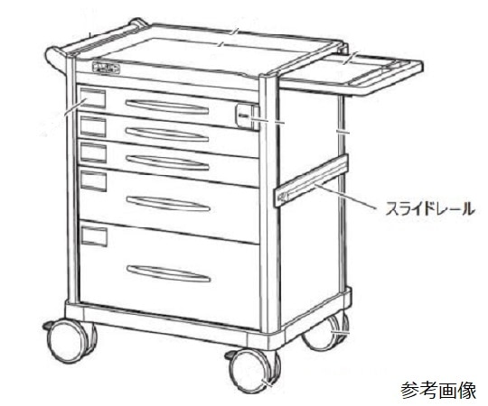 アズワン カート用オプション（LUXE）　追加用スライドレール　 1セット（ご注文単位1セット）【直送品】