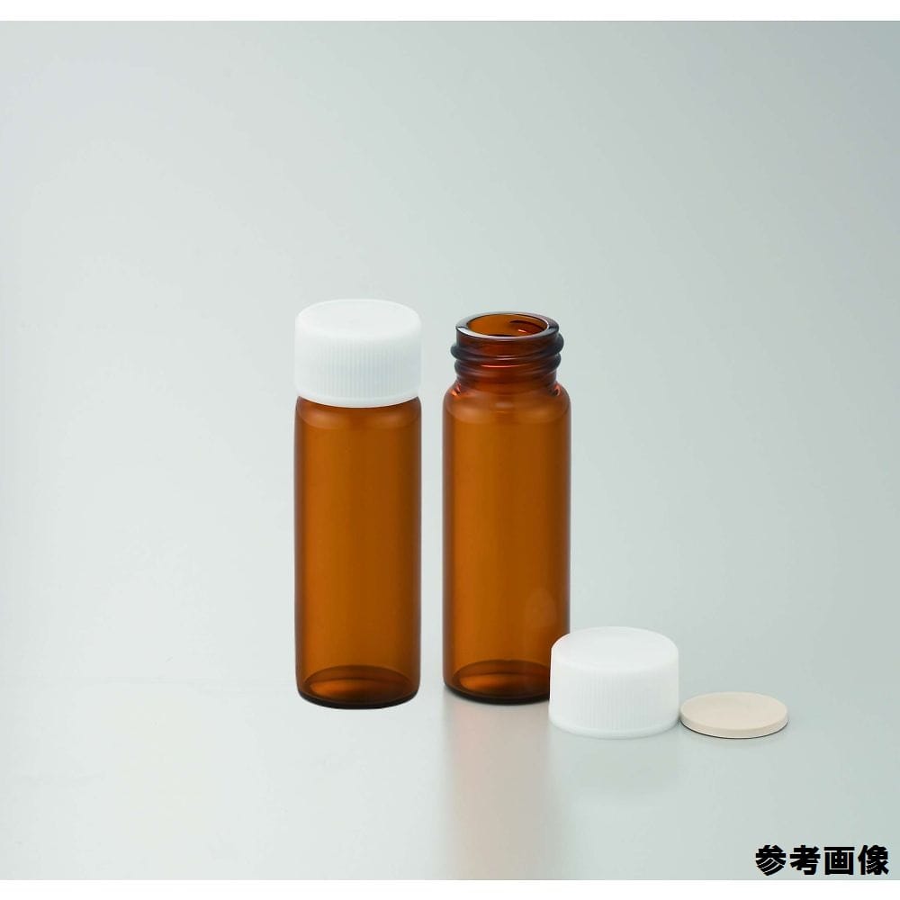 日電理化硝子 ねじ口瓶（茶）+PPキャップ（白）+フッ素PTFE/ニトリルパッキン　組合せセット　50組入　SV-30　250650 1箱（ご注文単位1箱）【直送品】