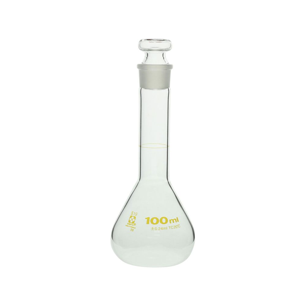 柴田科学 メスフラスコ 短形 100mL 023080-100 1個(ご注文単位1個)【直送品】