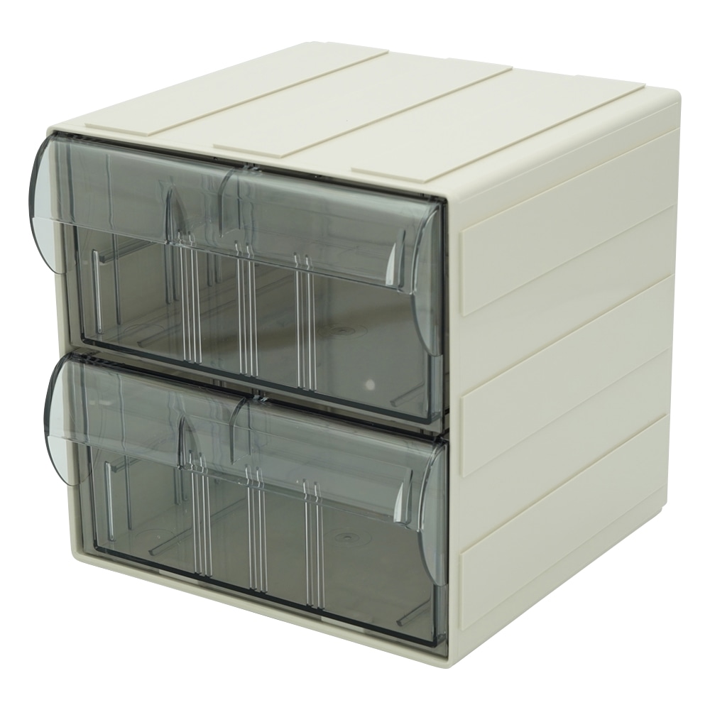 サカセ カセッター A5サイズ以下(W186×D192×H186mm)引出上下2段 クリアー HA5-062 1個(ご注文単位1個)【直送品】