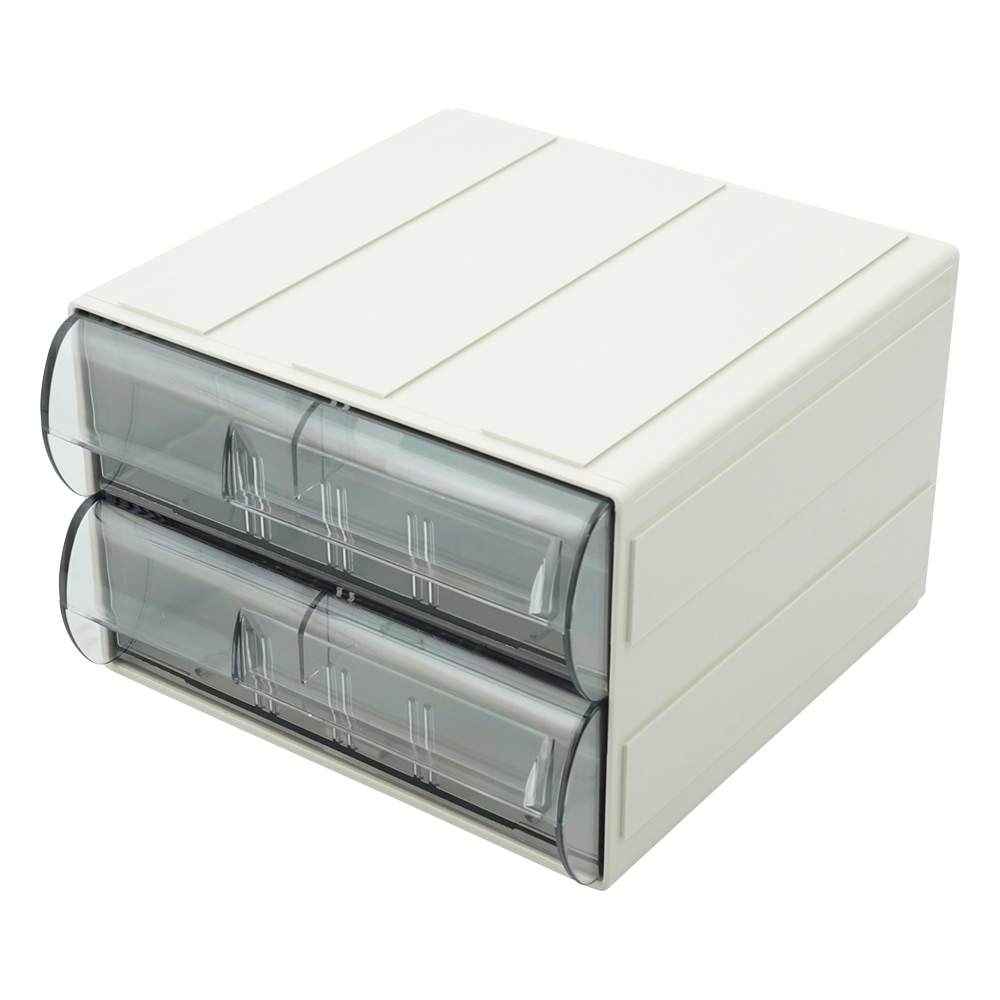 サカセ カセッター A5サイズ以下(W186×D192×H125mm)引出上下2段 クリアー HA5-052 1個(ご注文単位1個)【直送品】