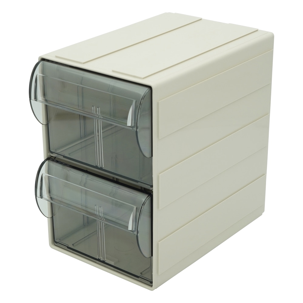 サカセ カセッター A5サイズ以下(W125×D192×H186mm)引出上下2段 クリアー HA5-042 1個(ご注文単位1個)【直送品】