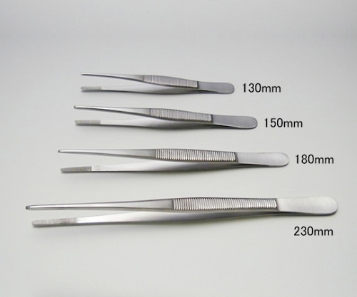 アズワン 外科用ピンセット 有鈎 小波130mm(併式)　 1本（ご注文単位1本）【直送品】