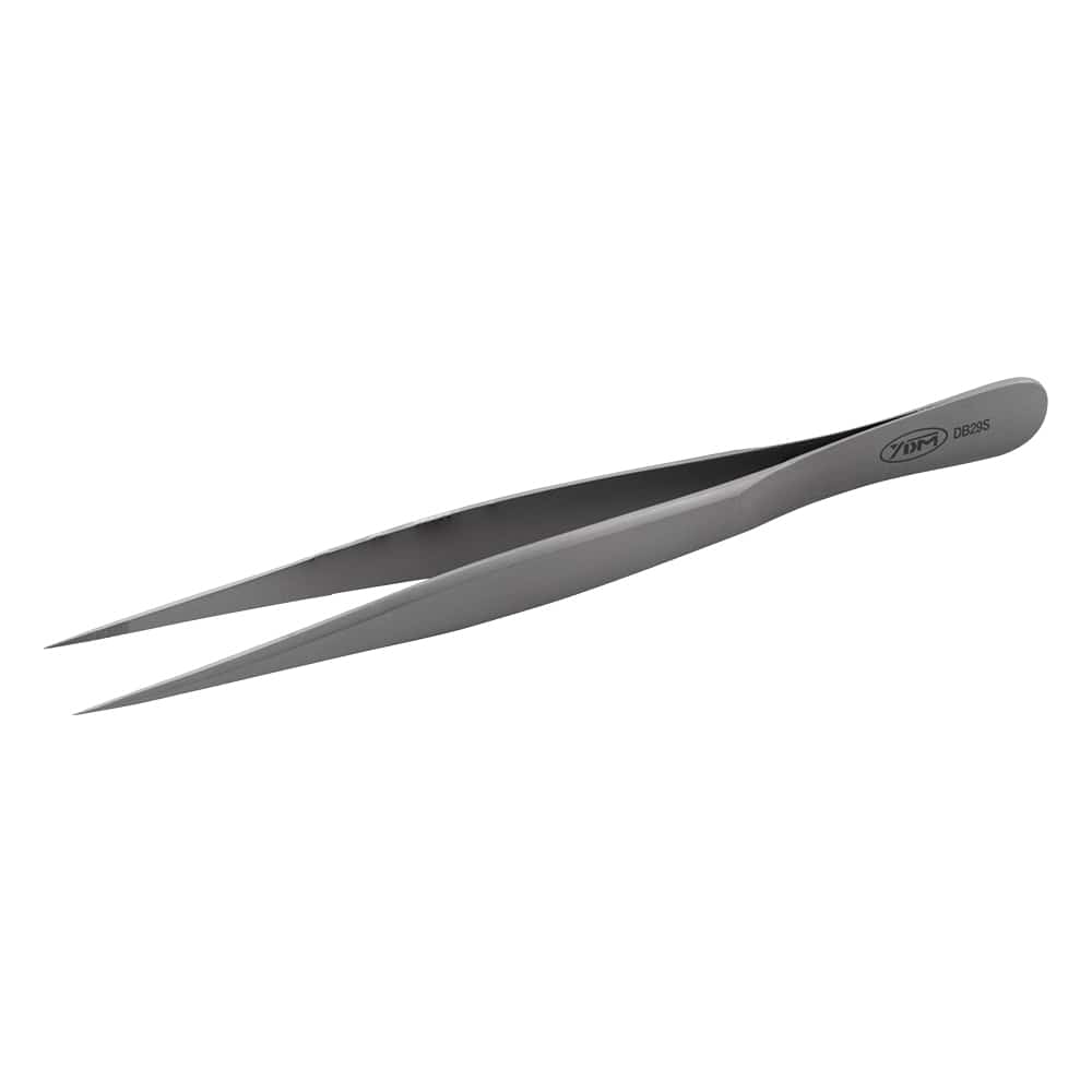 YDM マイクロピンセット 直 無鈎 溝付き 130mm DB29S 1本(ご注文単位1本)【直送品】