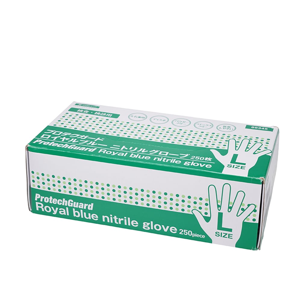 クレシア プロテクガード ロイヤルブルーニトリルグローブ L 250枚入 69345 1箱(ご注文単位1箱)【直送品】