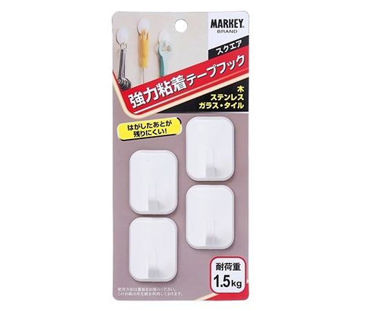 大一鋼業 強力粘着テープフック スクエア 85mm×22mm×180mm 4個入 ST-2 1セット(ご注文単位1セット)【直送品】