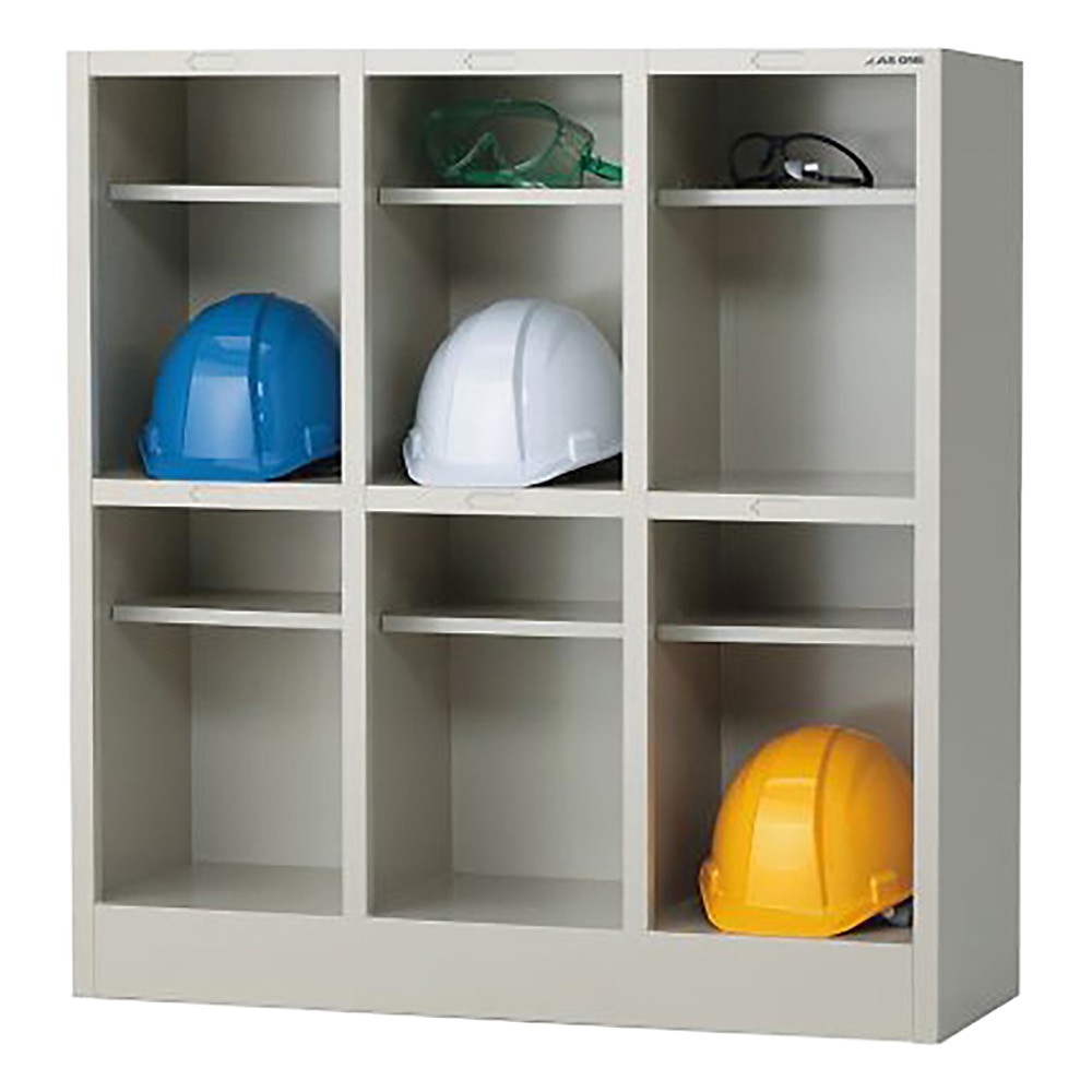 アズワン ヘルメットスマート収納庫(中棚付) 3列2段(6人用) HMTS6 1個(ご注文単位1個)【直送品】