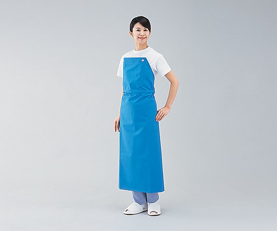 アズワン ワンタッチ防水エプロン ブルー No.603 1枚(ご注文単位1枚)【直送品】