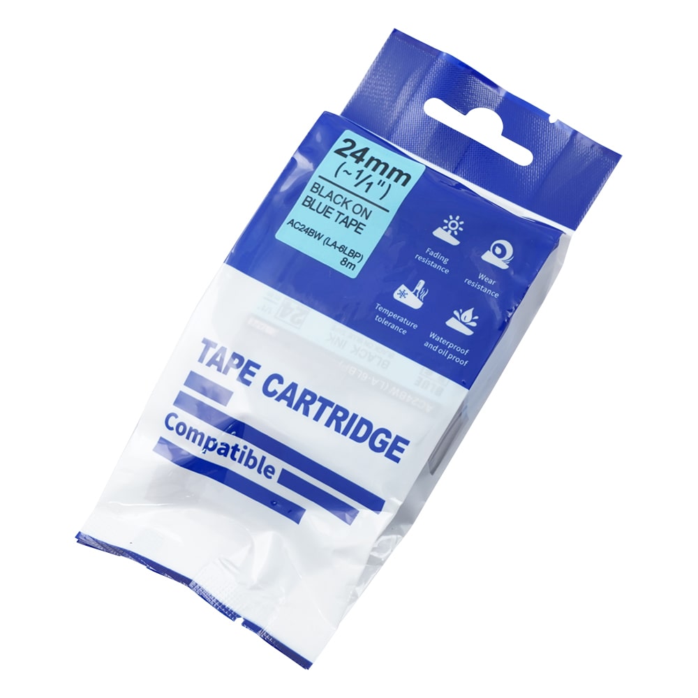 AIMO テープカートリッジ ブルー 24mm AC24BW 1パック(ご注文単位1パック)【直送品】