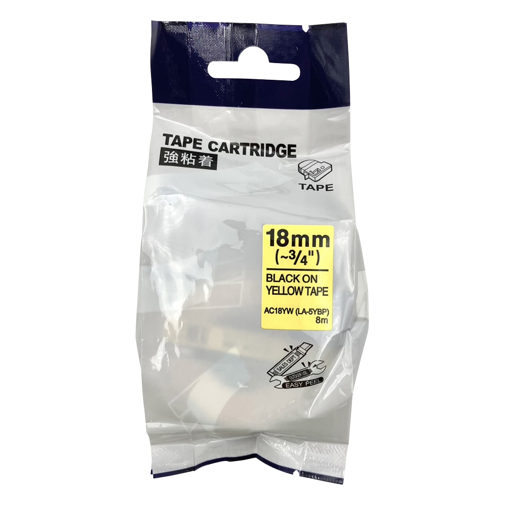 AIMO テープカートリッジ イエロー 18mm AC18YW 1パック(ご注文単位1パック)【直送品】