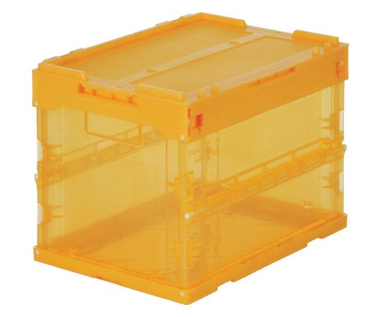 トラスコ中山 α折りたたみコンテナ オリコン スケルコン 20L（蓋付） 透明オレンジ オレンジ　TR-SC20 1個（ご注文単位1個）【直送品】