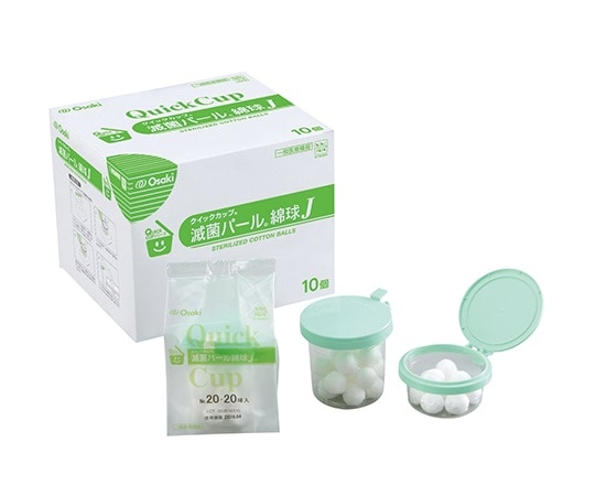 オオサキメディカル 滅菌QCパール綿球（R）　φ14　20球/個×10個入　EB14-20(S) 1箱（ご注文単位1箱）【直送品】