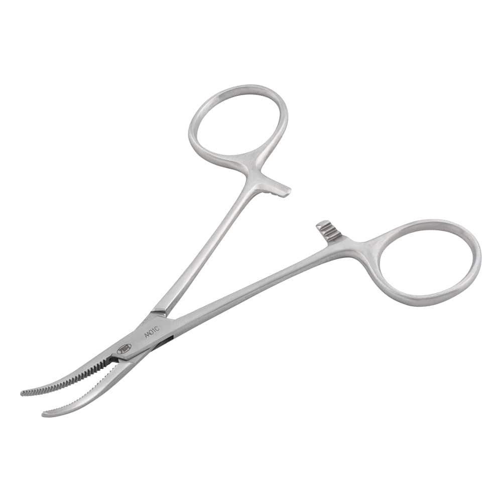 YDM 止血鉗子(ペアン) 曲 無鈎 120mm AA-01C 1本(ご注文単位1本)【直送品】