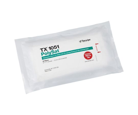 テックスワイプ(Texwipe) プリウェットワイパー PolySat 50枚入 TX1051 1袋(ご注文単位1袋)【直送品】