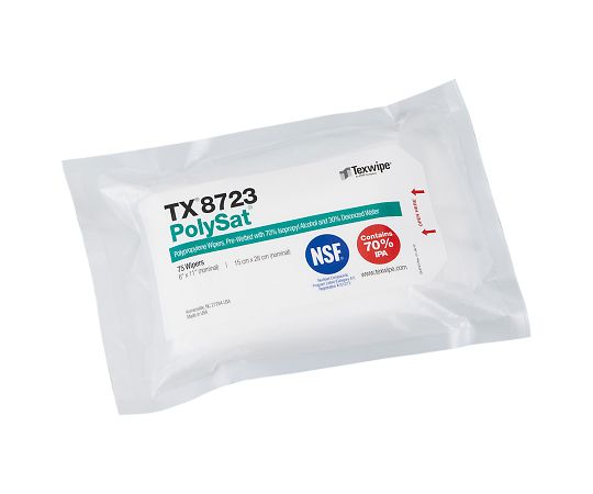 テックスワイプ(Texwipe) プリウェットワイパー PolySat 75枚入 TX8723 1袋(ご注文単位1袋)【直送品】
