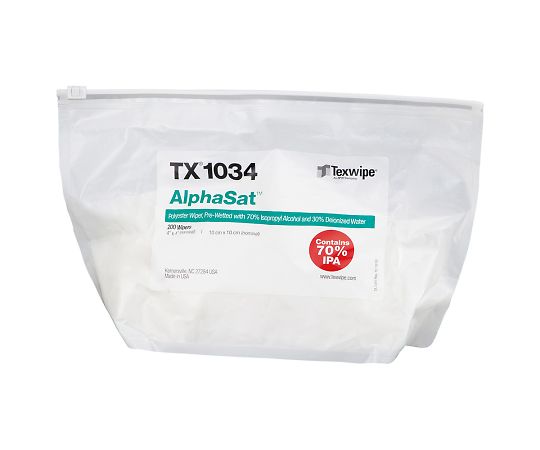 テックスワイプ(Texwipe) プリウェットワイパー AlphaSat 200枚入 TX1034 1袋(ご注文単位1袋)【直送品】