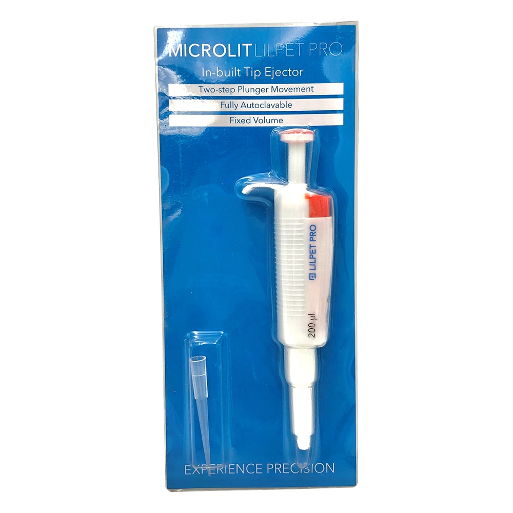 MICROLIT 小型定量ピペット(イジェクタ付き) 200μL LILP-200 1台(ご注文単位1台)【直送品】