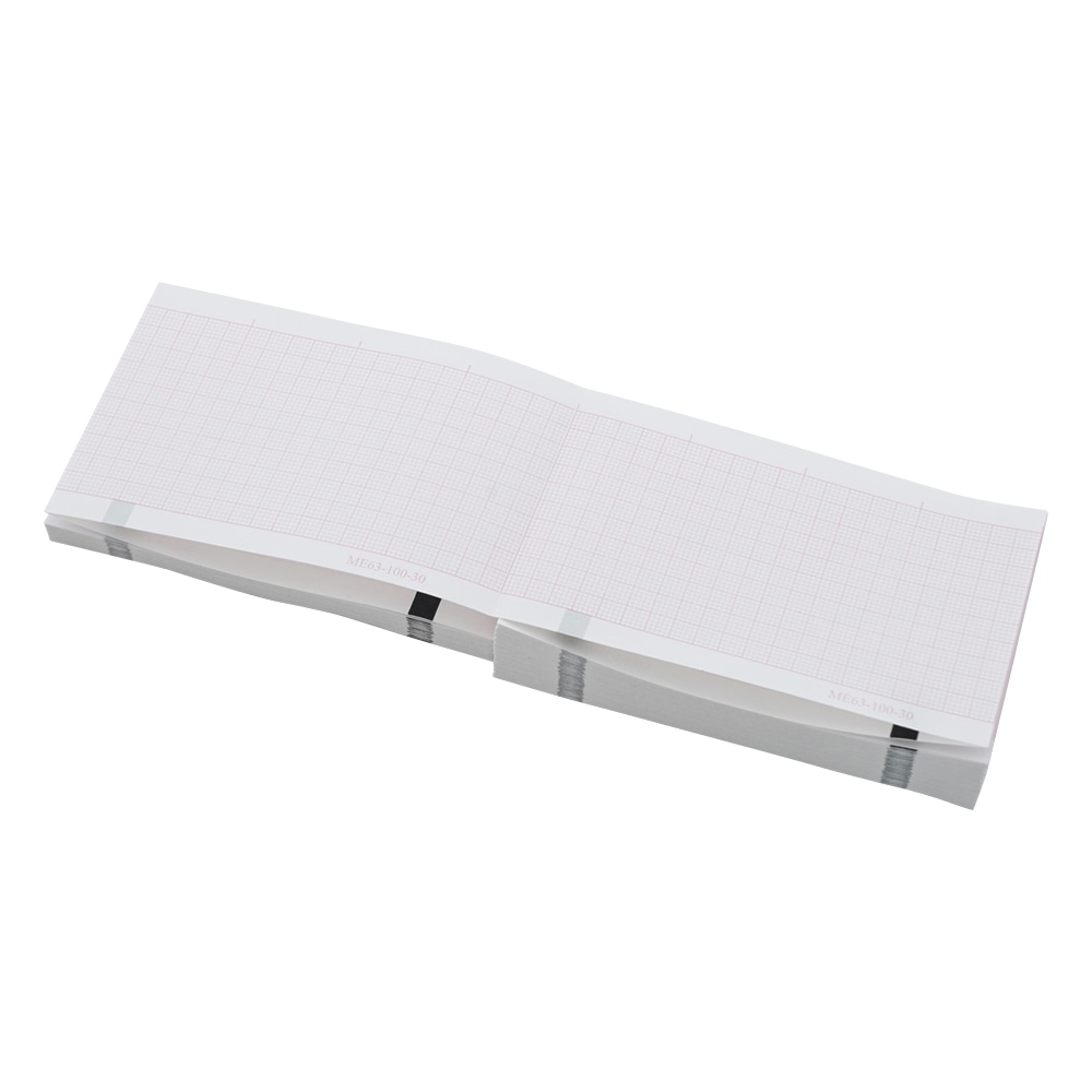 ちばら 心電図用記録紙(折り畳み型) 63mm×100mm×30m 10冊入 ME63-100-30 1箱(ご注文単位1箱)【直送品】