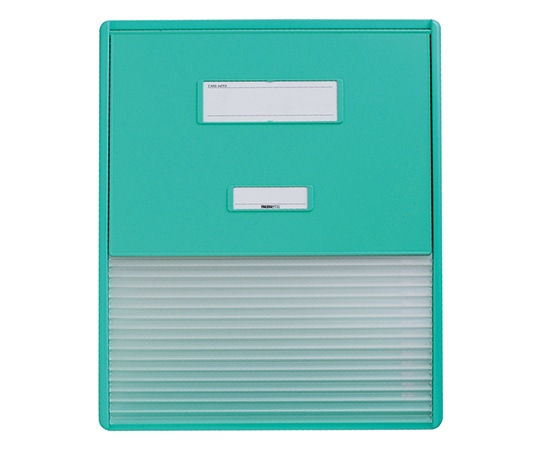 LIHITLAB カードインデックス A3/A4(縦2面)15名用 グリーン HC114C 1冊(ご注文単位1冊)【直送品】