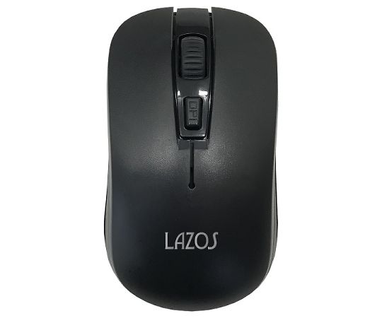 Lazos 光学式2.4GHzワイヤレスマウス(Black) L-YM-BK 1個(ご注文単位1個)【直送品】
