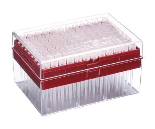 WATSON 100μL ハイパーフィルターチップ システムラック 滅菌 1箱(96本×10ラック入) 125-100S 1箱(ご注文単位1箱)【直送品】