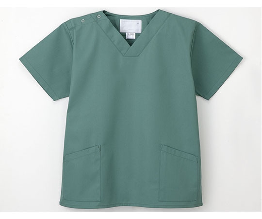 ナガイレーベン 手術衣 (男女兼用上衣) グリーン M NR8602 1着(ご注文単位1着)【直送品】