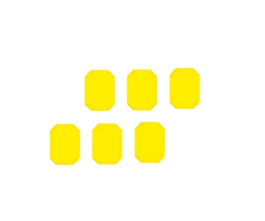 ナビス(アズワン) マグネットマーク(文字なし) 蛍光イエロー 6個入 JC型 1組(ご注文単位1組)【直送品】
