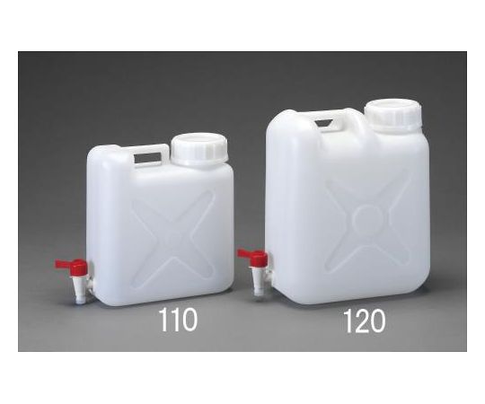 エスコ 10L 広口ポリタンク(ケミカルコック付) EA508AV-110 1個(ご注文単位1個)【直送品】