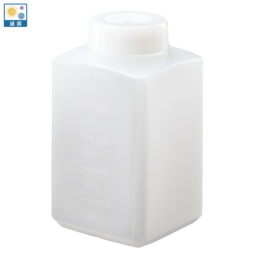 アズワン アイボーイ PE角瓶 1L 滅菌済 1本(ご注文単位1本)【直送品】