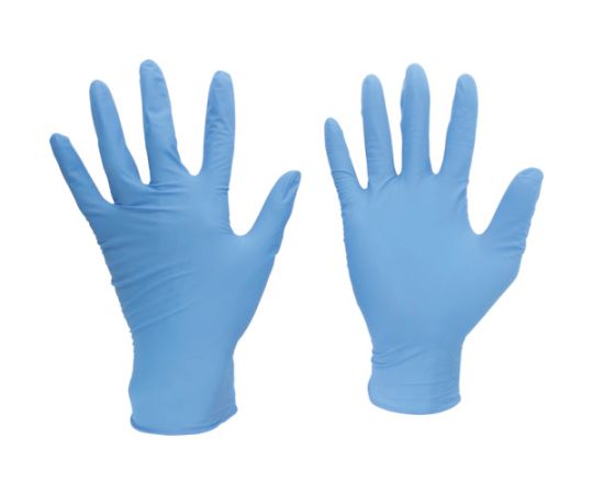 ミドリ安全 ニトリル使い捨て手袋 ベルテ790 ブルー 100枚入 Lサイズ VERTE-790K-L 1箱(ご注文単位1箱)【直送品】