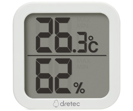 ドリテック デジタル温湿度計「クラル」 ホワイト O-414WT 1個(ご注文単位1個)【直送品】