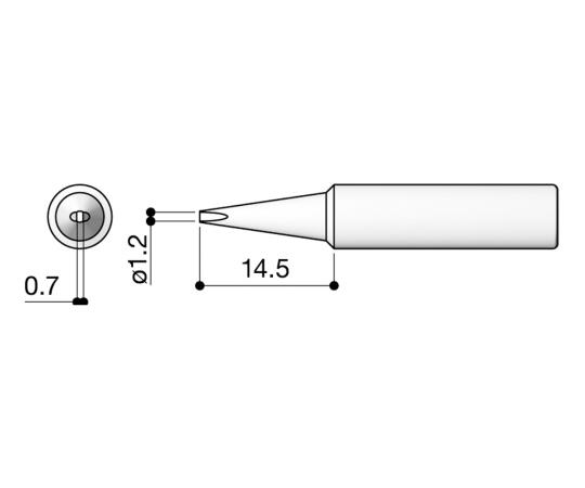 白光(HAKKO) はんだこて用 交換こて先 T18-D12 1個(ご注文単位1個)【直送品】