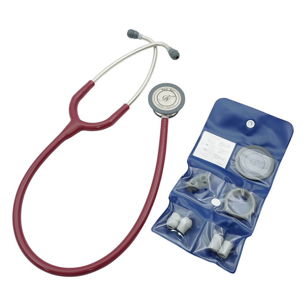 ナビス(アズワン) バイタルナビ聴診器(サスペンデッド) バーガンディ BD 1個(ご注文単位1個)【直送品】