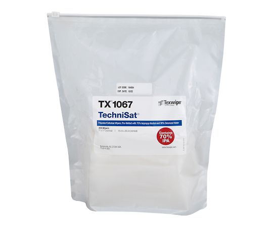 テックスワイプ(Texwipe) プリウェットワイパー TechniSat 200枚入 TX1067 1袋(ご注文単位1袋)【直送品】