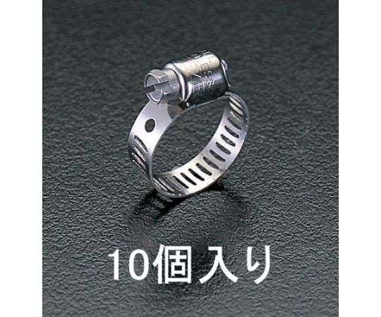 エスコ 5.6-16mm ホースクランプ(301ｽﾃﾝﾚｽ製/10個)　EA463C-16 1箱（ご注文単位1箱）【直送品】