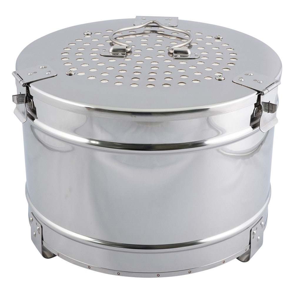 松本製器 フィルター式ガーゼ缶丸型 φ270×180mm 1個(ご注文単位1個)【直送品】