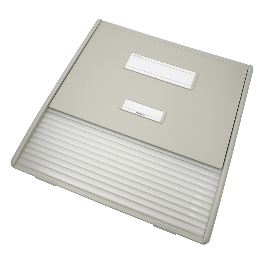 LIHITLAB カードインデックス　A3／A4（縦2面）10名用　オフホワイト　HC113C 1冊（ご注文単位1冊）【直送品】