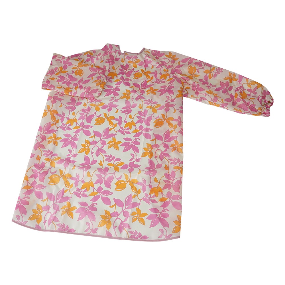 特殊衣料 食事前掛(袖付・超はっ水タイプ) リーフピンク 1040 1枚(ご注文単位1枚)【直送品】