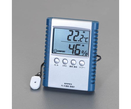 エスコ デジタル温度・湿度計 EA742GA-4 1個(ご注文単位1個)【直送品】