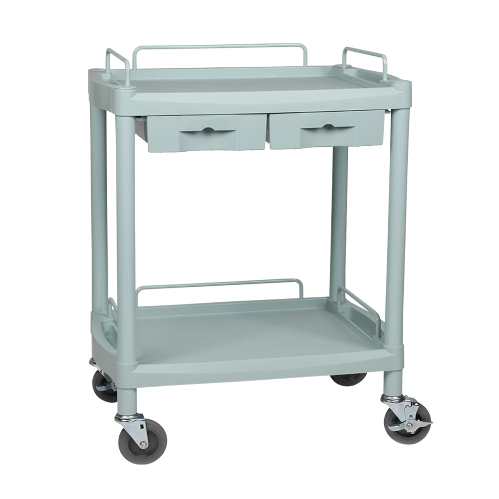 アズワン プラスチックワゴン2段 引出し2個付き 655×455×825mmY201G 1台 (ご注文単位1台) 【直送品】