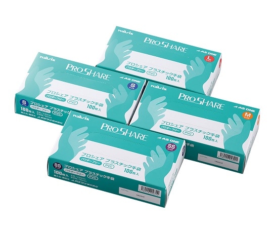 アズワン プロシェア プラスチック手袋パウダーフリー L 1箱 (100枚入) 1箱 (ご注文単位1箱) 【直送品】