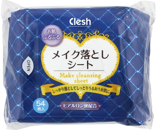 コーヨー化成 Clesh メイク落としシート ヒアルロン酸 54枚入 1個 (ご注文単位1個) 【直送品】